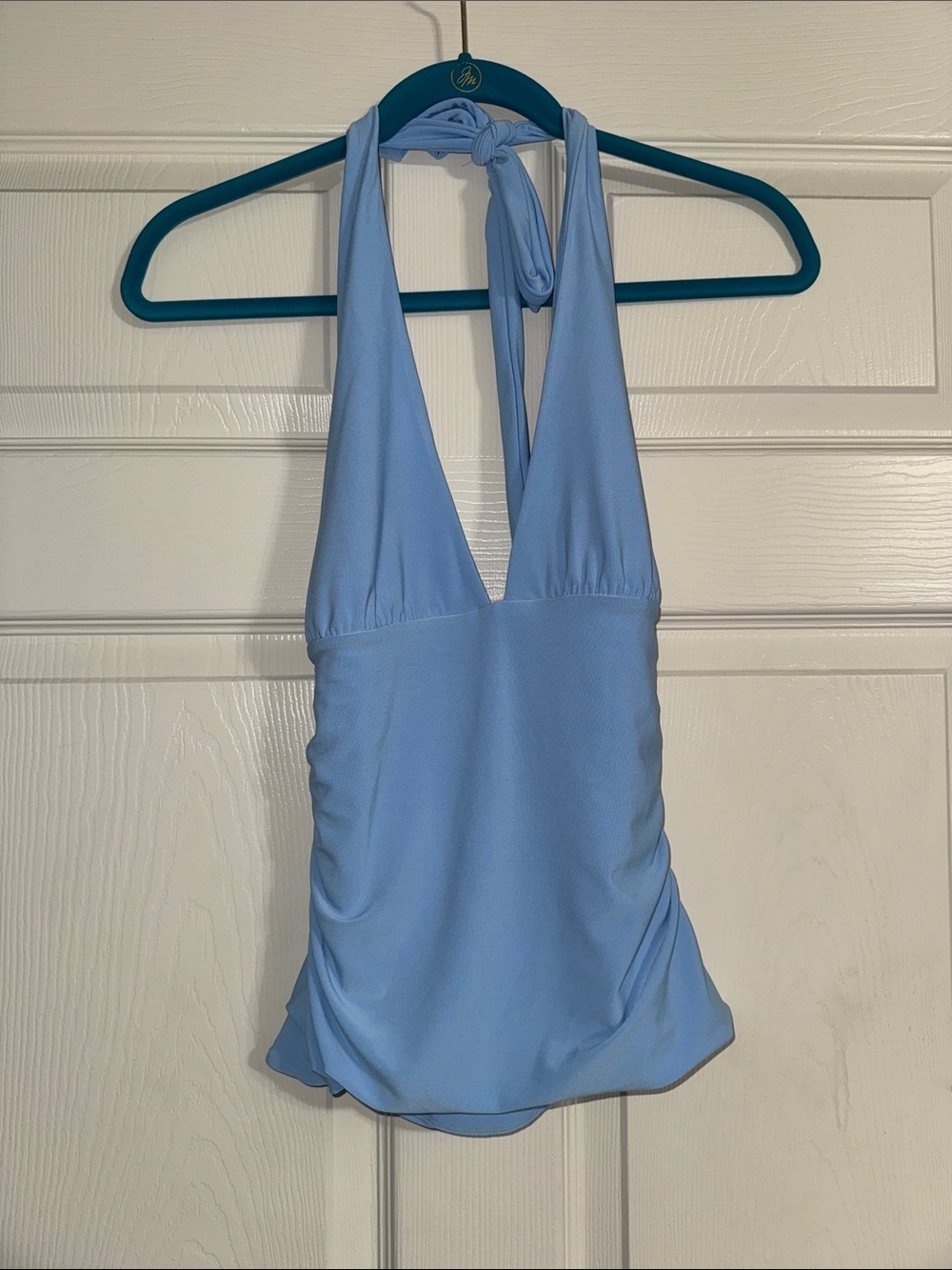 Aritzia Wilfred Postcard Blue Wylder Halter Top